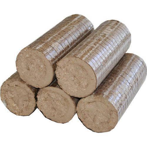 Cylindrical biomass briquettes