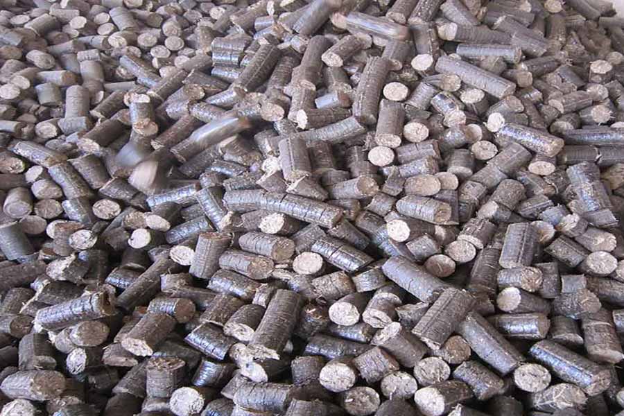 Close up of briquettes